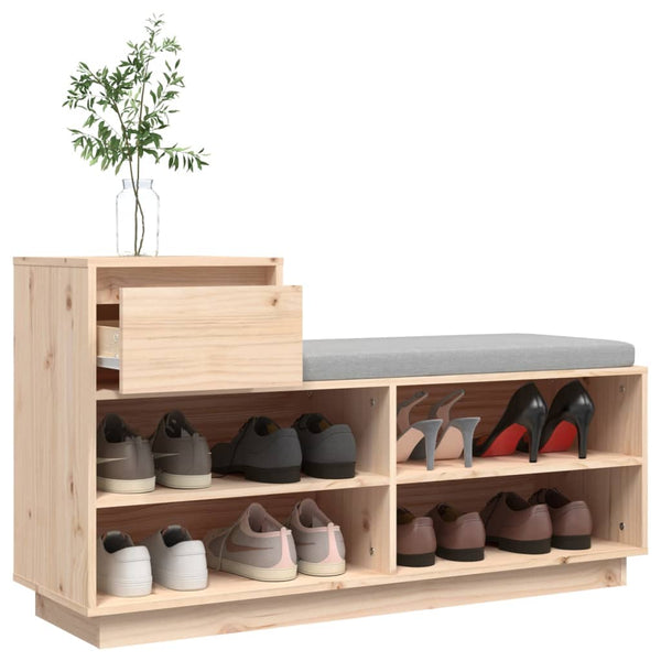 Massivholz Schuhregal Kiefer 110cm