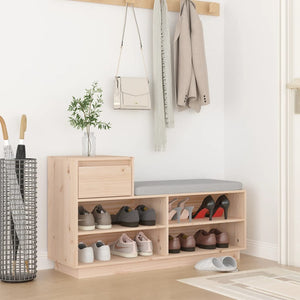 Massivholz Schuhregal Kiefer 110cm