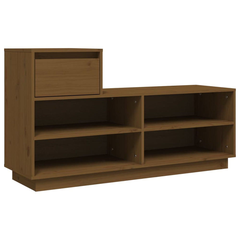 Schuhregal Honigbraun Kiefer Massivholz