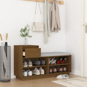 Schuhregal Honigbraun Kiefer Massivholz