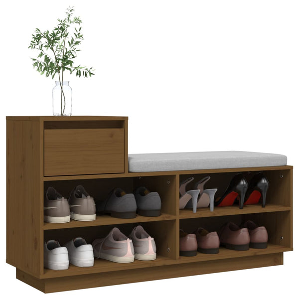 Schuhregal Honigbraun Kiefer Massivholz