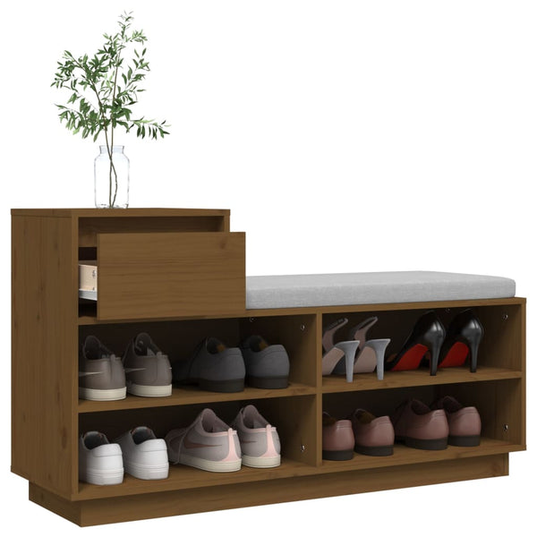 Schuhregal Honigbraun Kiefer Massivholz