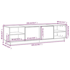 TV-Schrank Kiefer Massivholz 156 cm