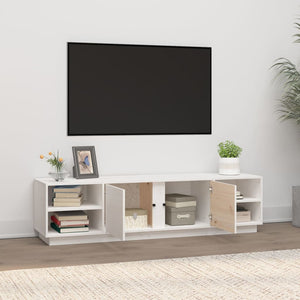 Weißer TV-Schrank 156 cm Kiefer Massivholz