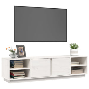 Weißer TV-Schrank 156 cm Kiefer Massivholz