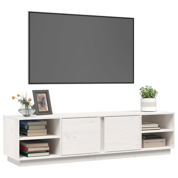 Weißer TV-Schrank 156 cm Kiefer Massivholz