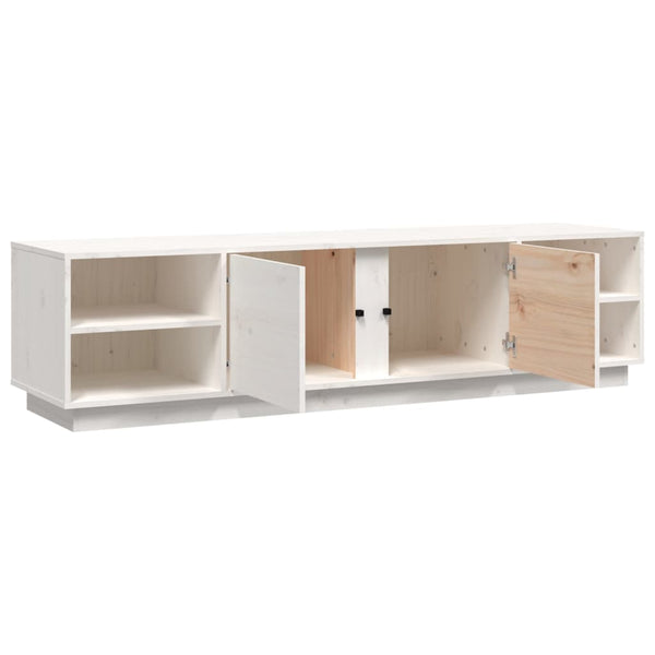 Weißer TV-Schrank 156 cm Kiefer Massivholz
