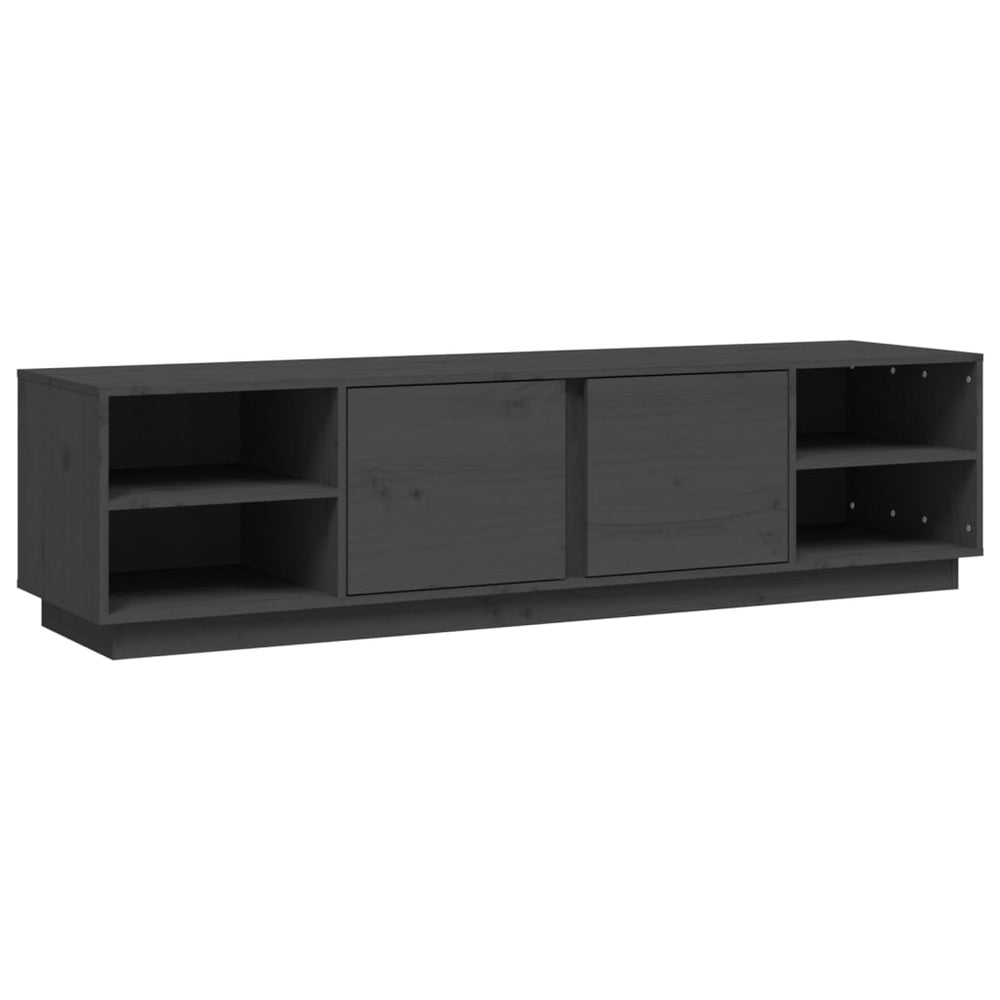 Grauer TV-Schrank 156 cm Kiefer Massivholz