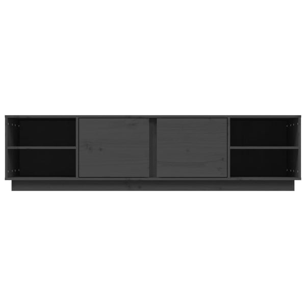 Grauer TV-Schrank 156 cm Kiefer Massivholz