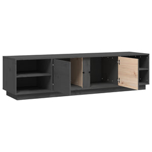 Grauer TV-Schrank 156 cm Kiefer Massivholz