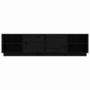 Schwarzer TV-Schrank Kiefer Massivholz 156cm