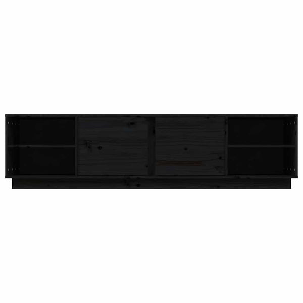 Schwarzer TV-Schrank Kiefer Massivholz 156cm