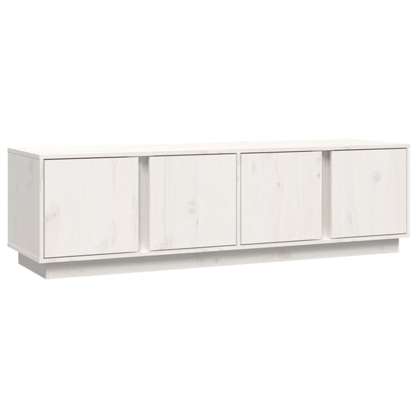 Weißer TV-Schrank Kiefer Massivholz 140 cm
