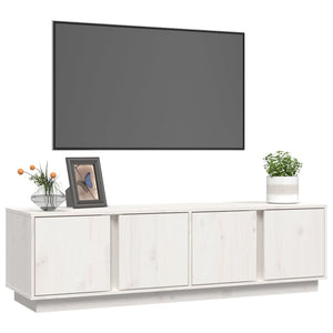 Weißer TV-Schrank Kiefer Massivholz 140 cm