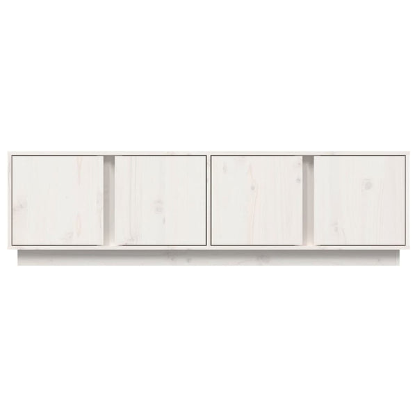Weißer TV-Schrank Kiefer Massivholz 140 cm
