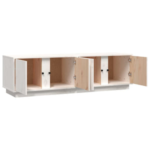 Weißer TV-Schrank Kiefer Massivholz 140 cm