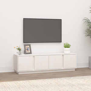 Weißer TV-Schrank Kiefer Massivholz 140 cm