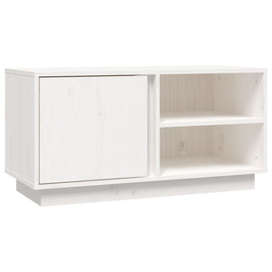 Weißer TV-Schrank Kiefer Massivholz 80 cm