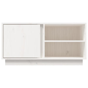 Weißer TV-Schrank Kiefer Massivholz 80 cm
