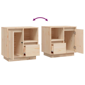 Nachttische 2er Set Kiefer Massivholz 50x34x50 cm