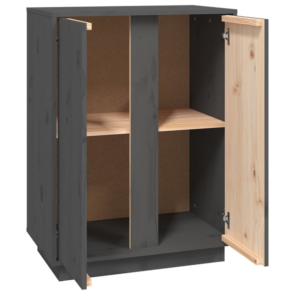 Graues Kiefer Massivholz Sideboard 60x80cm