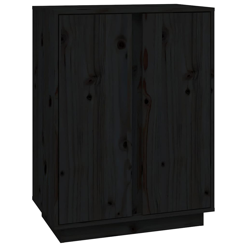 Schwarzes Kiefer Massivholz Sideboard 60 cm