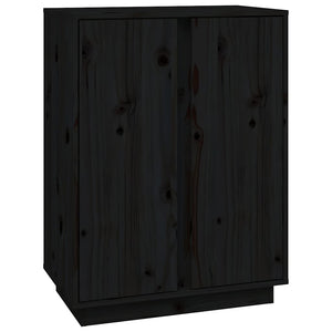 Schwarzes Kiefer Massivholz Sideboard 60 cm