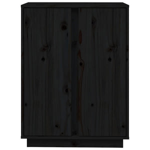 Schwarzes Kiefer Massivholz Sideboard 60 cm