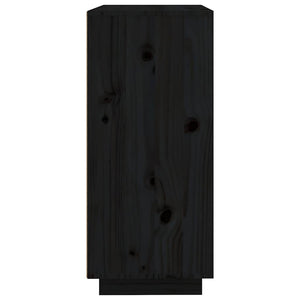 Schwarzes Kiefer Massivholz Sideboard 60 cm