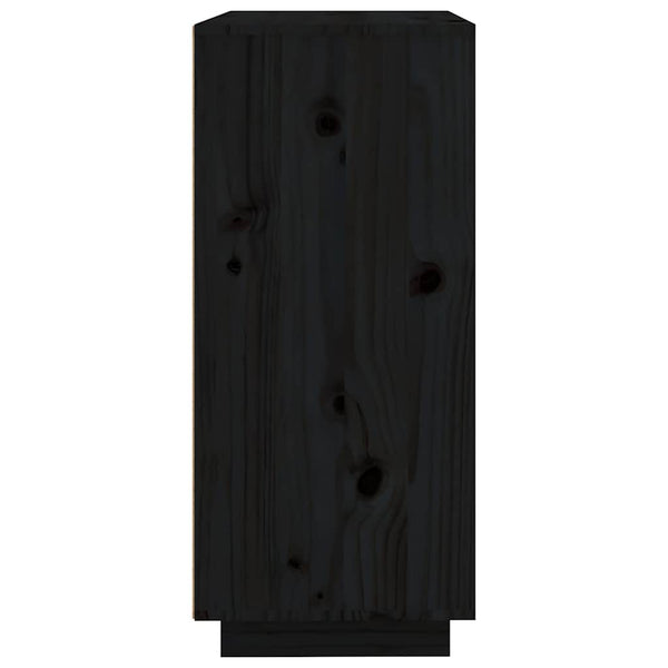 Schwarzes Kiefer Massivholz Sideboard 60 cm