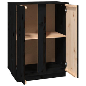 Schwarzes Kiefer Massivholz Sideboard 60 cm