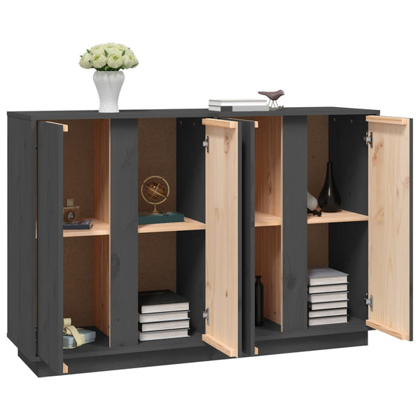 Graues Kiefer Massivholz Sideboard 120cm