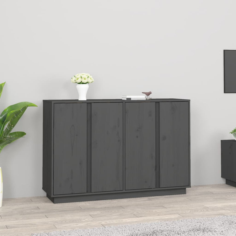 Graues Kiefer Massivholz Sideboard 120cm