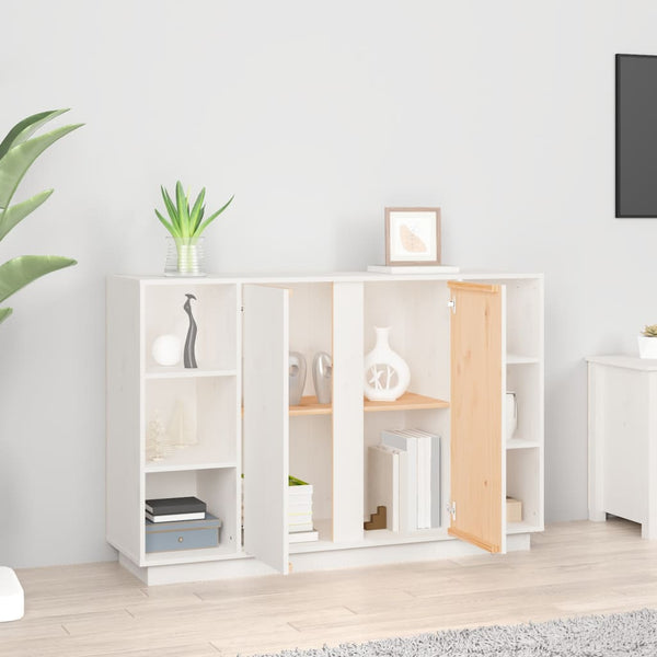 Sideboard Weiß 120 cm Kiefer Massivholz