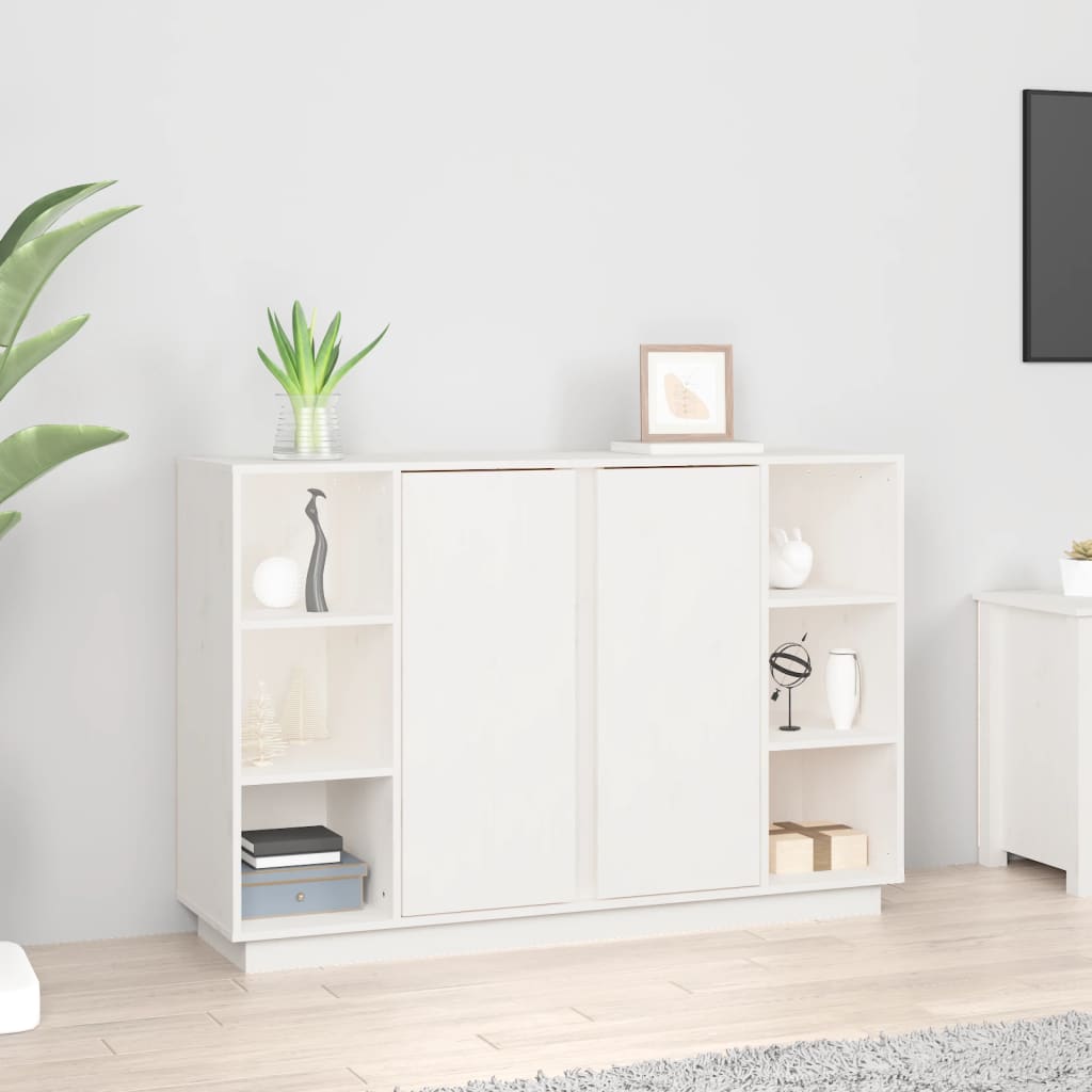 Sideboard Weiß 120 cm Kiefer Massivholz
