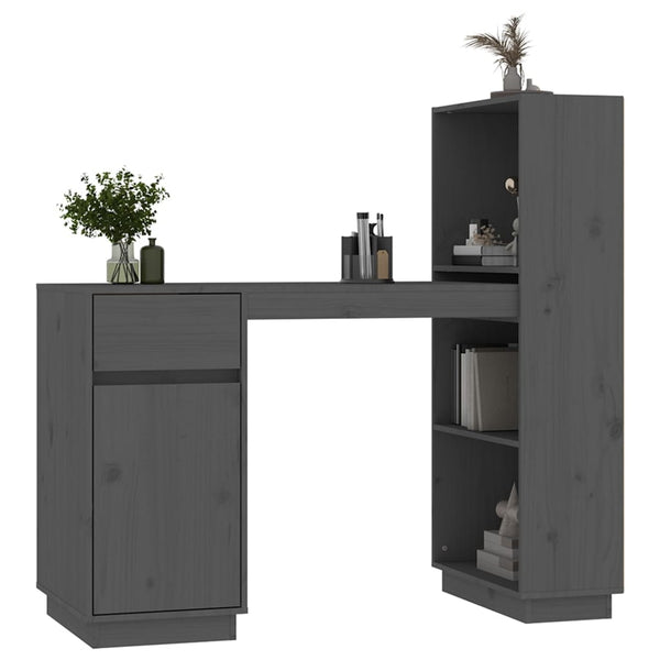 Grauer Kiefer Massivholz Schreibtisch 110 cm