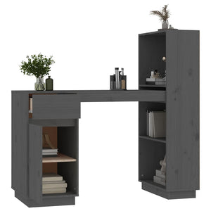 Grauer Kiefer Massivholz Schreibtisch 110 cm