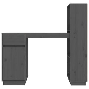 Grauer Kiefer Massivholz Schreibtisch 110 cm
