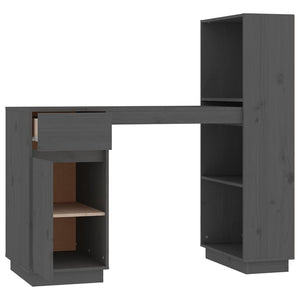 Grauer Kiefer Massivholz Schreibtisch 110 cm