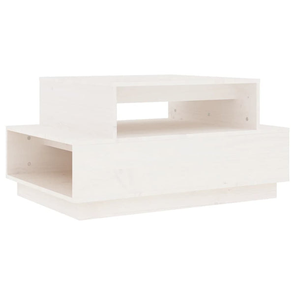 Couchtisch Weiß Kiefer Massivholz 80x55 cm