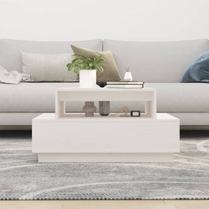 Couchtisch Weiß Kiefer Massivholz 80x55 cm