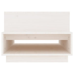 Couchtisch Weiß Kiefer Massivholz 80x55 cm