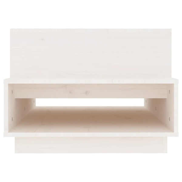 Couchtisch Weiß Kiefer Massivholz 80x55 cm