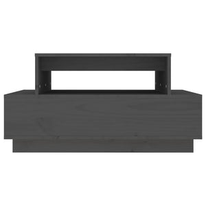 Grauer Couchtisch Kiefer Massivholz 80x55 cm
