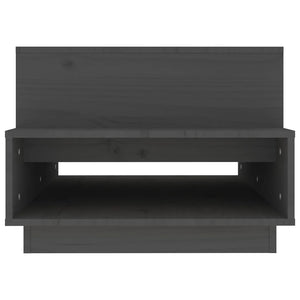 Grauer Couchtisch Kiefer Massivholz 80x55 cm