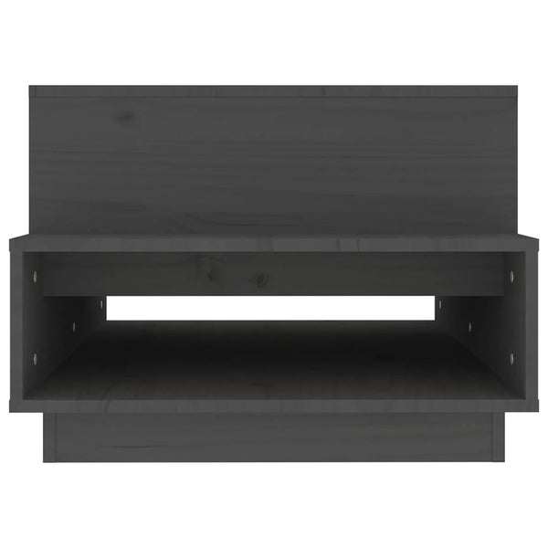 Grauer Couchtisch Kiefer Massivholz 80x55 cm