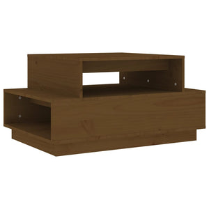 Couchtisch Honigbraun Kiefer Massivholz 80x55 cm