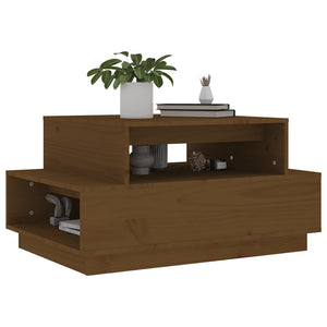 Couchtisch Honigbraun Kiefer Massivholz 80x55 cm
