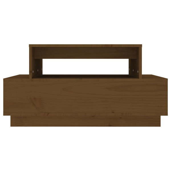 Couchtisch Honigbraun Kiefer Massivholz 80x55 cm