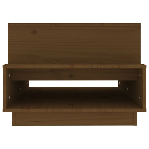 Couchtisch Honigbraun Kiefer Massivholz 80x55 cm